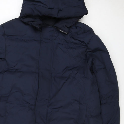 Marks & Spencer Women's Blue UK 12 Hooded Long Puffer Coat