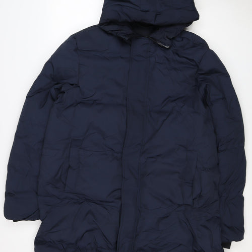 Marks & Spencer Women's Blue UK 12 Hooded Long Puffer Coat