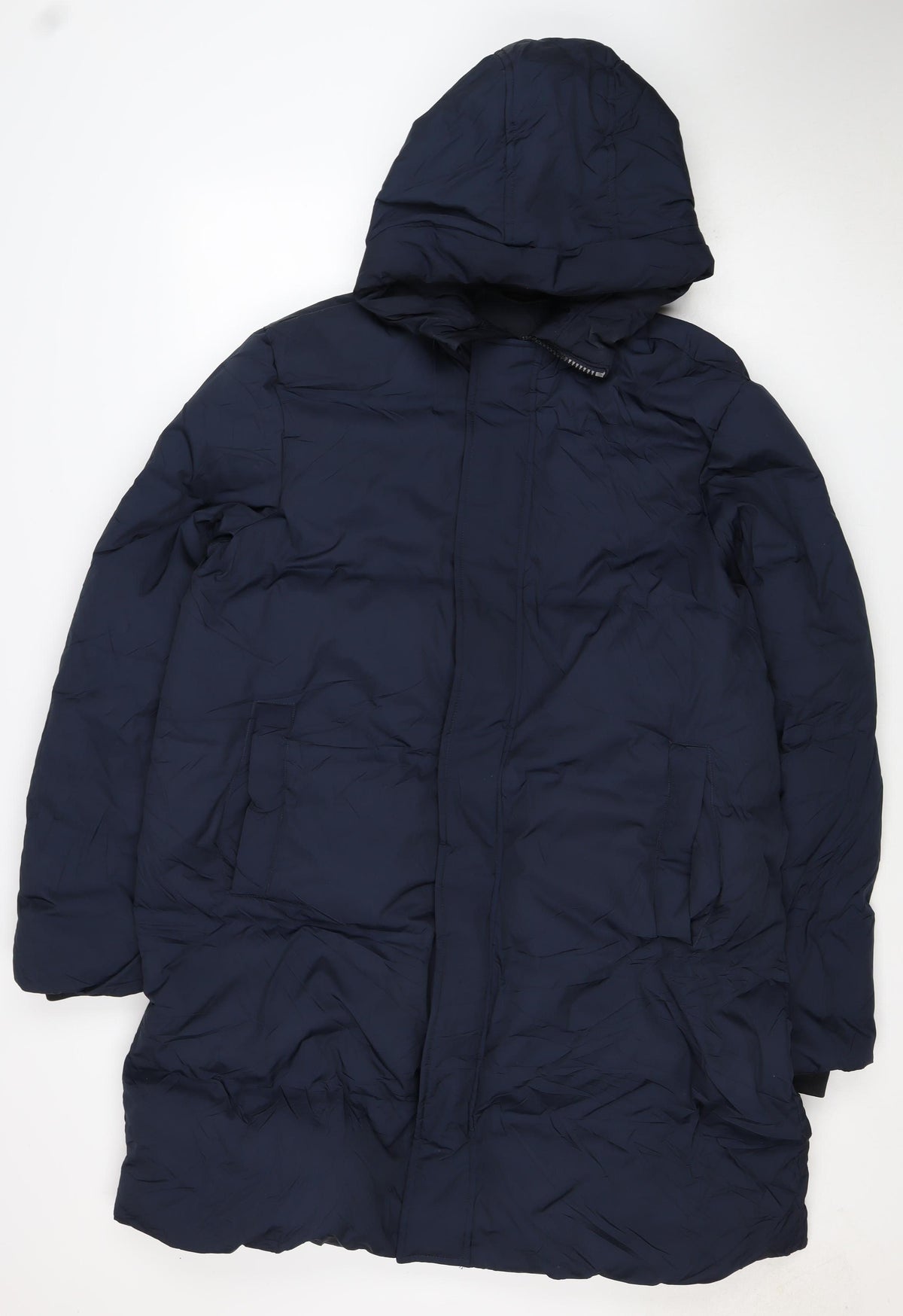 Marks & Spencer Women's Blue UK 12 Hooded Long Puffer Coat