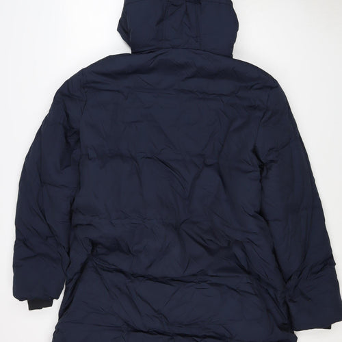 Marks & Spencer Women's Blue UK 12 Hooded Long Puffer Coat