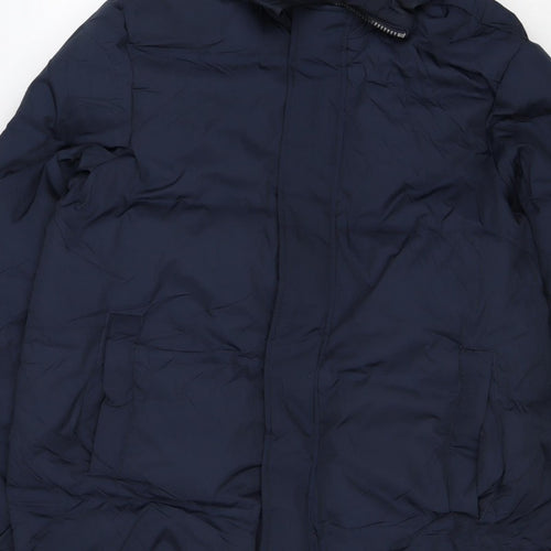 Marks & Spencer Women's Blue UK 12 Hooded Long Puffer Coat