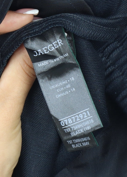 Jaeger Women’s Black Linen Bermuda Shorts UK 18 Flat Front