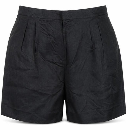 Jaeger Women’s Black Linen Bermuda Shorts UK 18 Flat Front