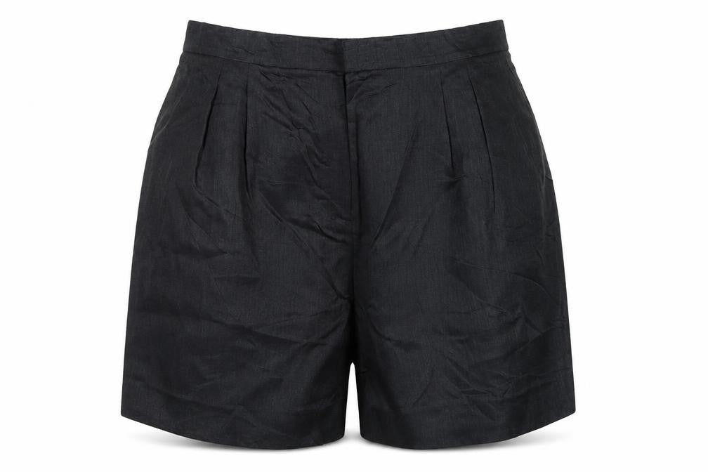 Jaeger Women’s Black Linen Bermuda Shorts UK 18 Flat Front