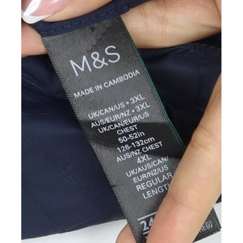 Marks & Spencer Men’s Navy 3XL Puffer Quilted Full Zip Bodywarmer