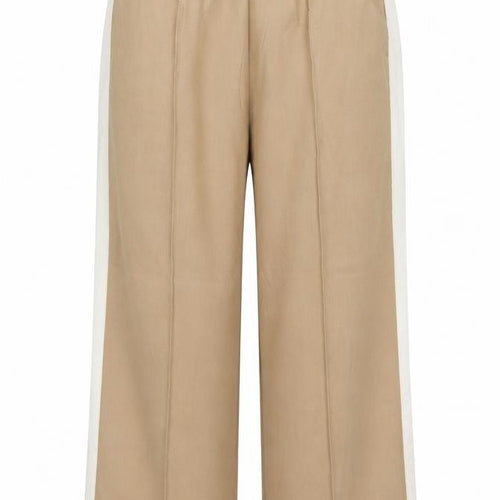 Marks and Spencer Women Beige Size 12 Short Wide Leg Drawstring Trousers