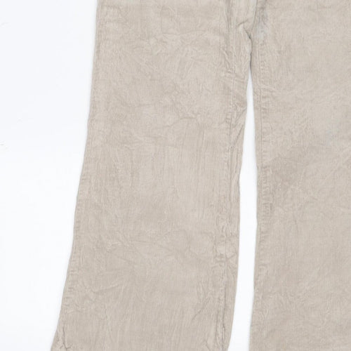 M&S Women’s Beige Size 8 Cotton Flax Cargo Straight Leg Trousers