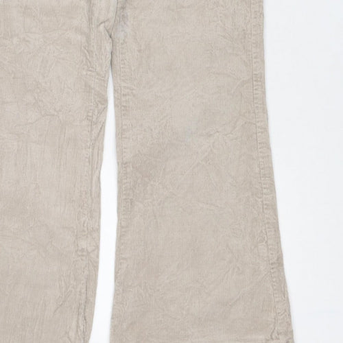 M&S Women’s Beige Size 8 Cotton Flax Cargo Straight Leg Trousers