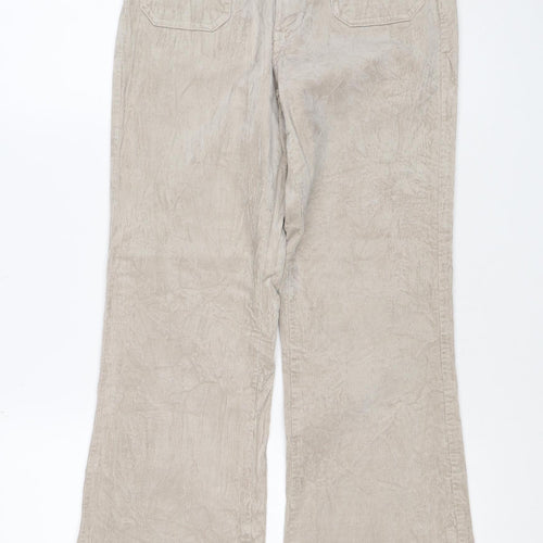 M&S Women’s Beige Size 8 Cotton Flax Cargo Straight Leg Trousers