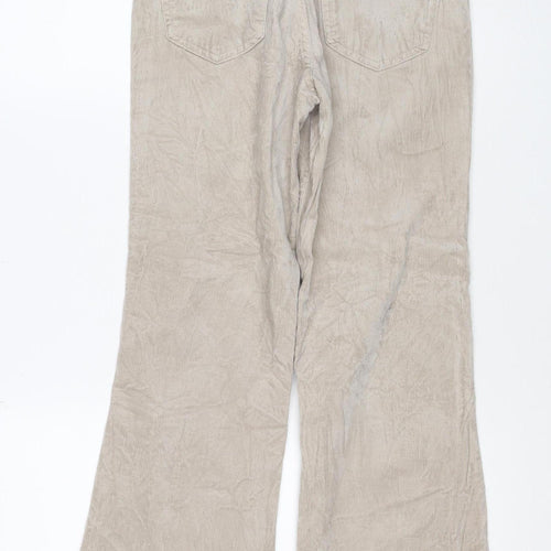 M&S Women’s Beige Size 8 Cotton Flax Cargo Straight Leg Trousers
