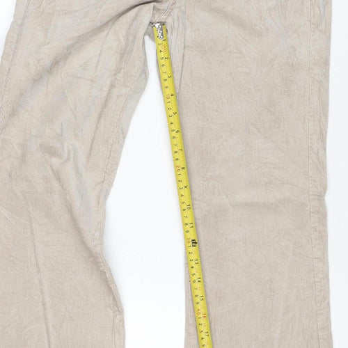 M&S Women’s Beige Size 8 Cotton Flax Cargo Straight Leg Trousers