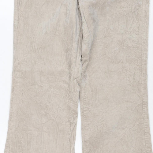 M&S Women’s Beige Size 8 Cotton Flax Cargo Straight Leg Trousers