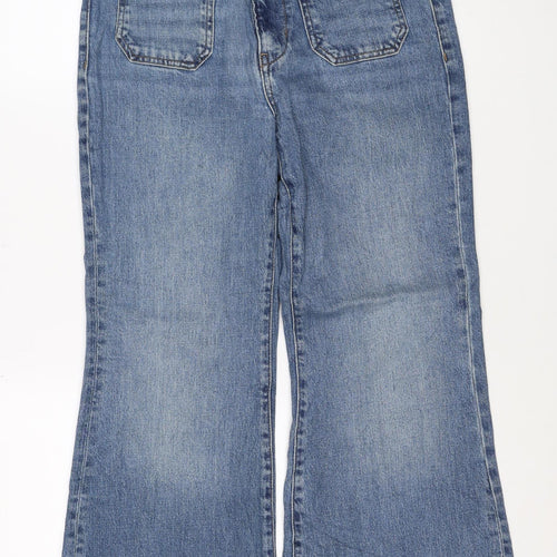 Marks and Spencer Women Blue Size 12 Short Flare Stretch Jeans