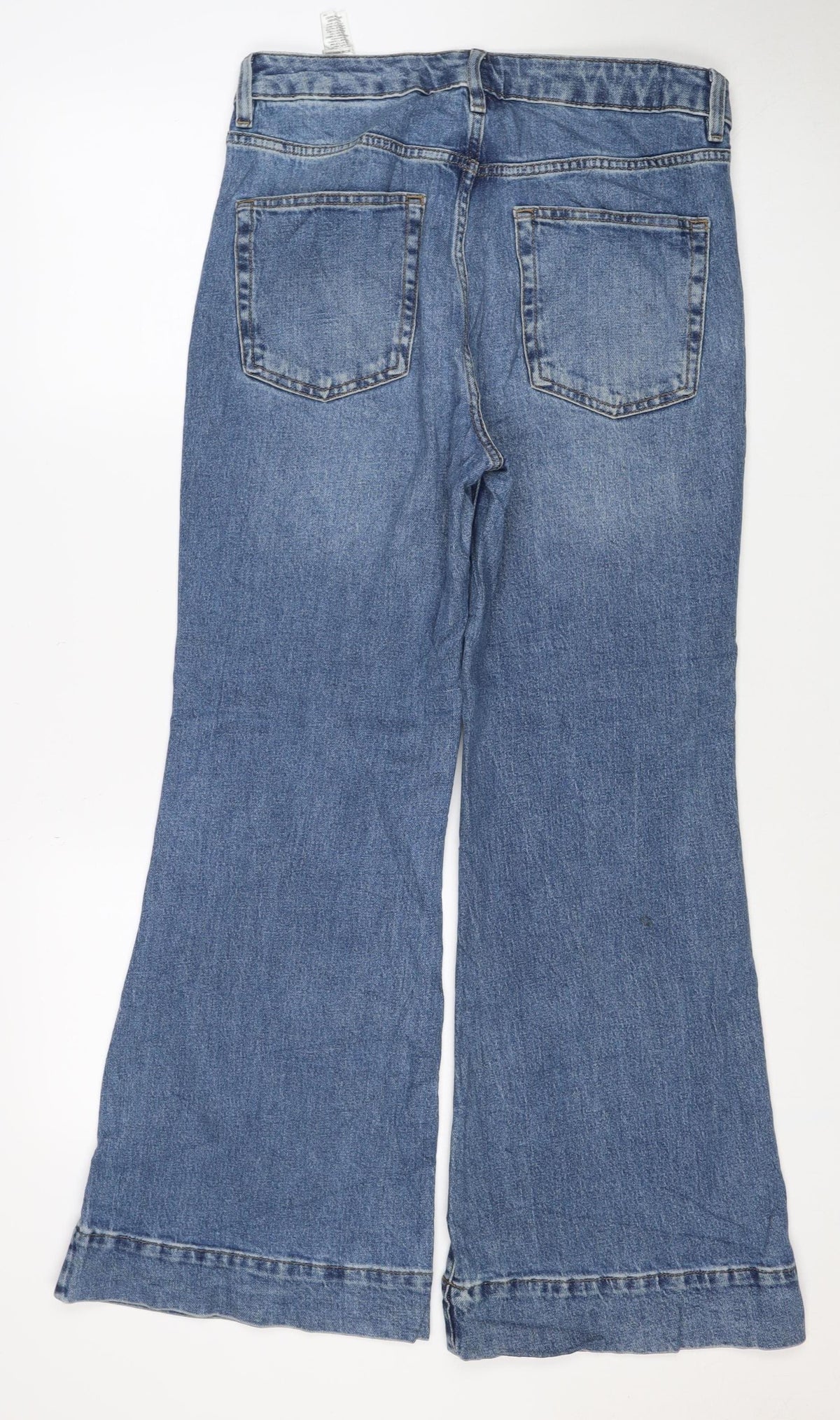 Marks and Spencer Women Blue Size 12 Short Flare Stretch Jeans