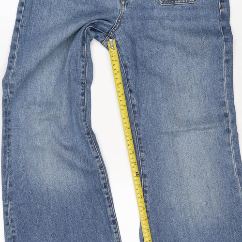 Marks and Spencer Women Blue Size 12 Short Flare Stretch Jeans