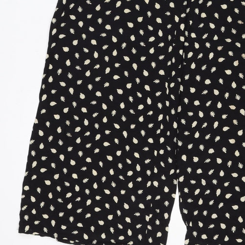 Somerset Alice Temperley Women Black Ivory Floral Cropped Trousers UK 8