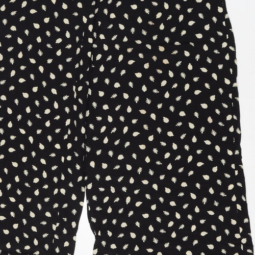 Somerset Alice Temperley Women Black Ivory Floral Cropped Trousers UK 8