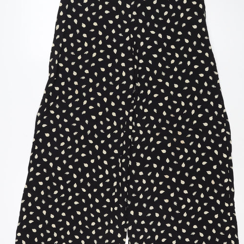 Somerset Alice Temperley Women Black Ivory Floral Cropped Trousers UK 8