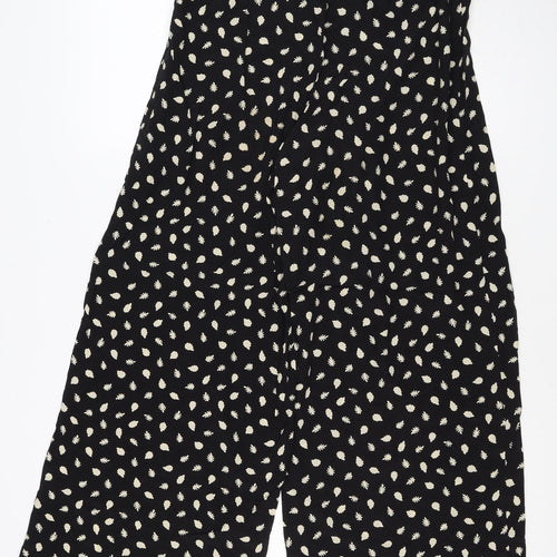 Somerset Alice Temperley Women Black Ivory Floral Cropped Trousers UK 8