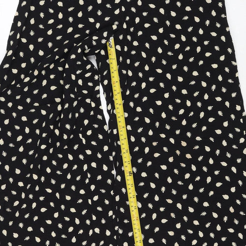 Somerset Alice Temperley Women Black Ivory Floral Cropped Trousers UK 8