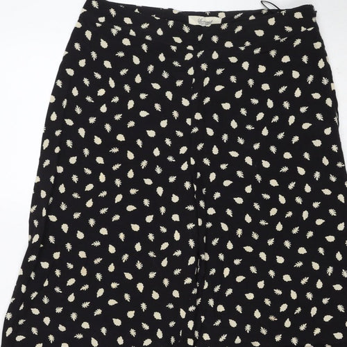 Somerset Alice Temperley Women Black Ivory Floral Cropped Trousers UK 8