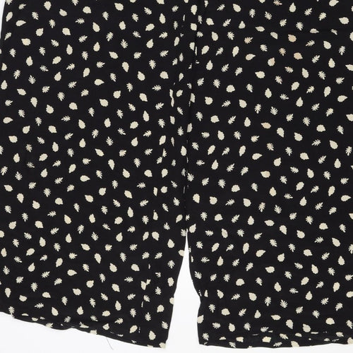 Somerset Alice Temperley Women Black Ivory Floral Cropped Trousers UK 8