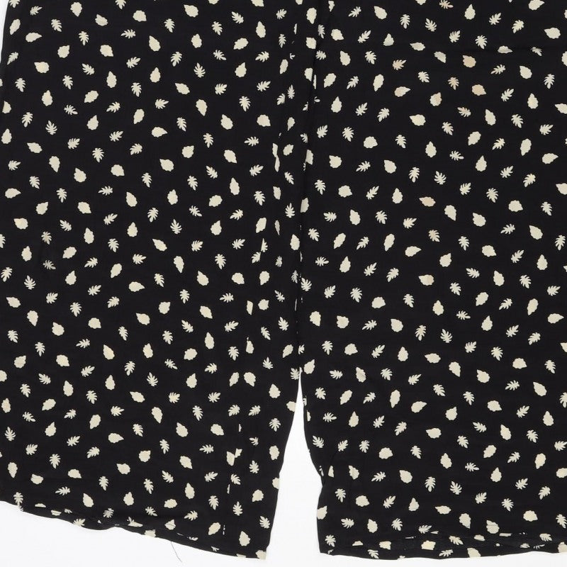 Somerset Alice Temperley Women Black Ivory Floral Cropped Trousers UK 8