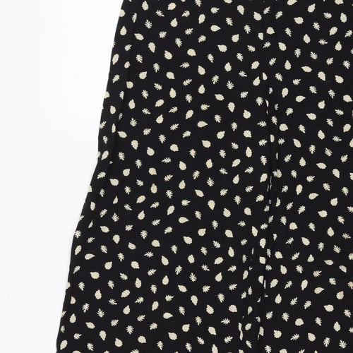 Somerset Alice Temperley Women Black Ivory Floral Cropped Trousers UK 8
