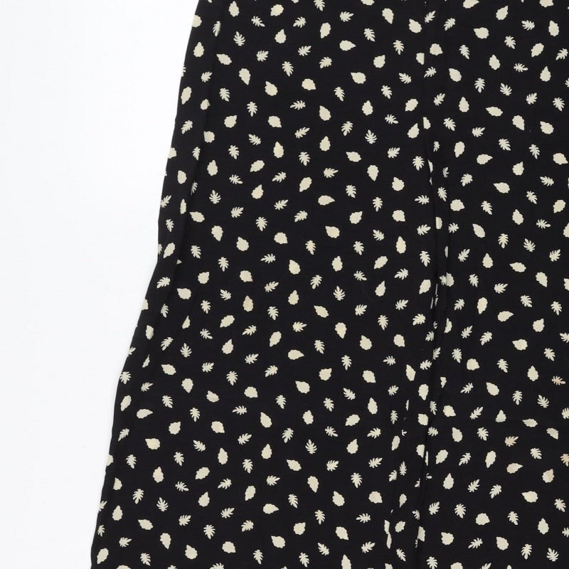 Somerset Alice Temperley Women Black Ivory Floral Cropped Trousers UK 8