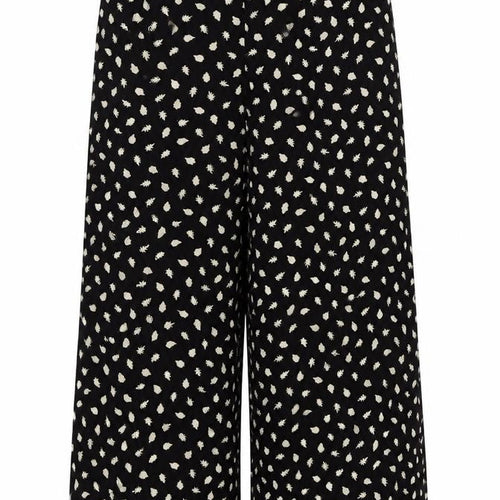 Somerset Alice Temperley Women Black Ivory Floral Cropped Trousers UK 8