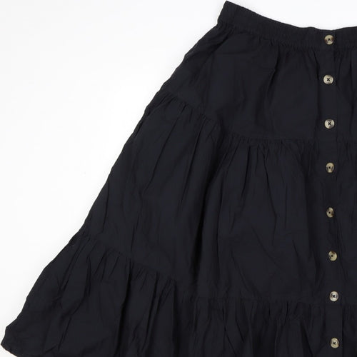 M&S Women’s Black UK 12 Peasant Tiered Button Mini Skirt