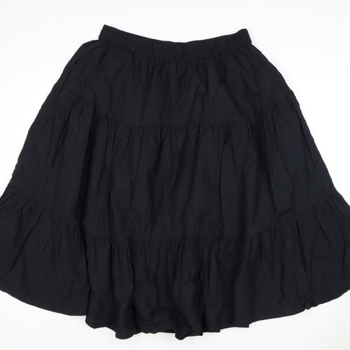 M&S Women’s Black UK 12 Peasant Tiered Button Mini Skirt