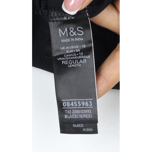 M&S Women’s Black UK 12 Peasant Tiered Button Mini Skirt