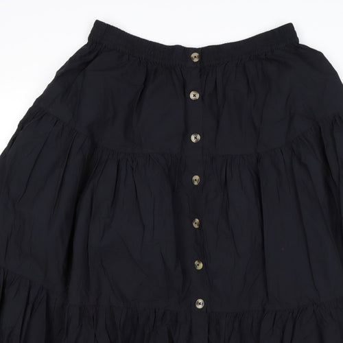 M&S Women’s Black UK 12 Peasant Tiered Button Mini Skirt