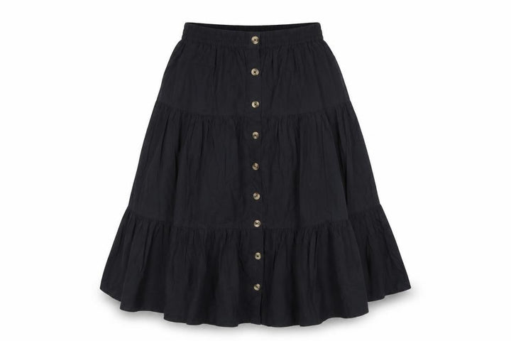 M&S Women’s Black UK 12 Peasant Tiered Button Mini Skirt