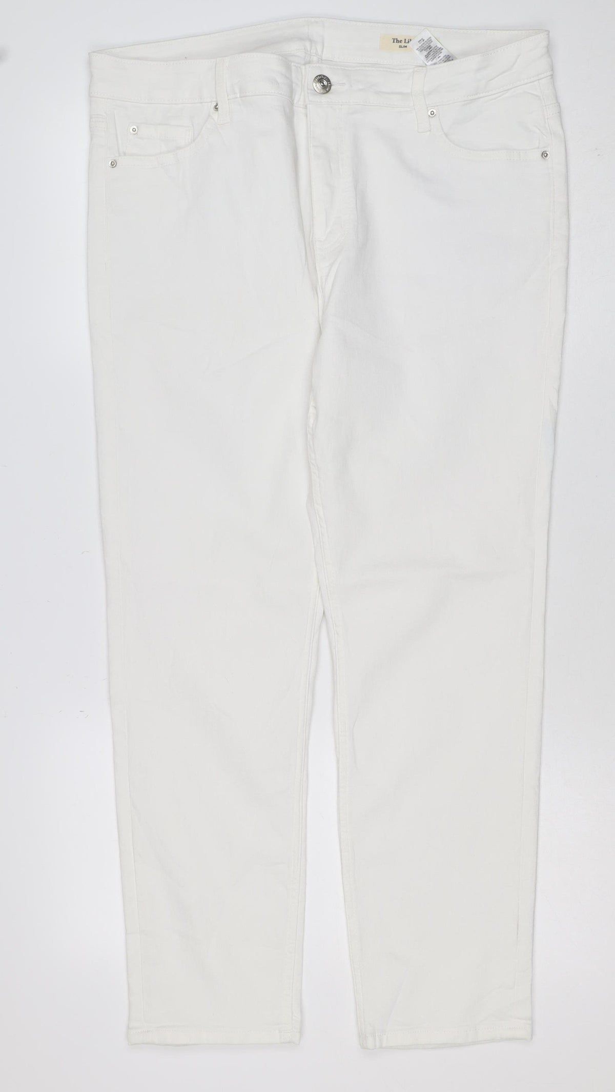 Banana Republic Women White UK 18 The Lily Slim Straight Jeans