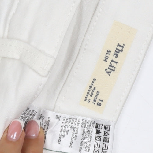 Banana Republic Women White UK 18 The Lily Slim Straight Jeans