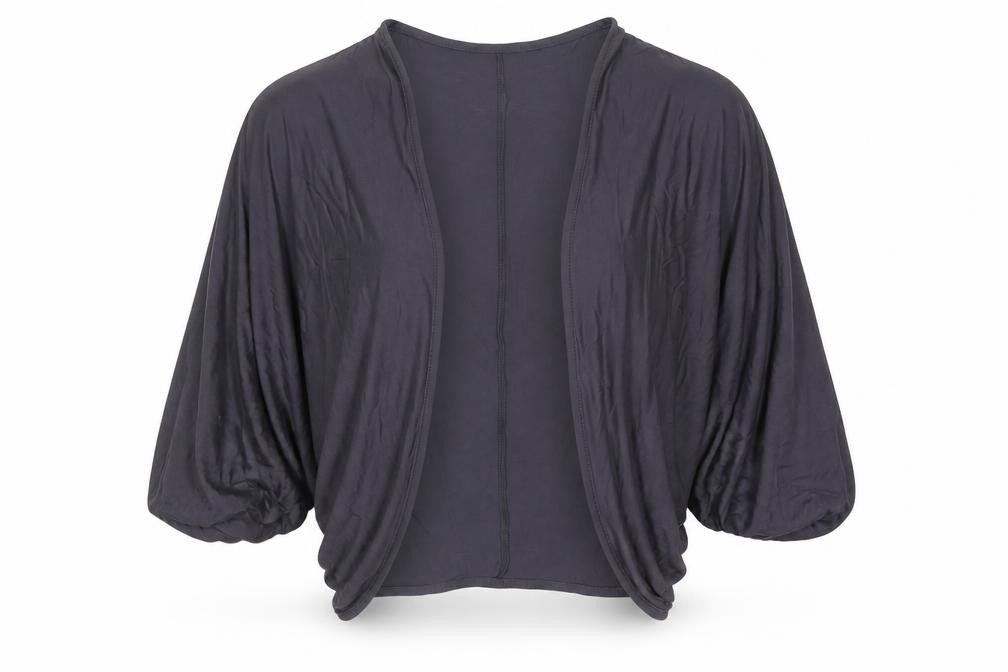 Bhs Women’s Grey Size 16 Open Front Ruffle Sleeve Shrug
