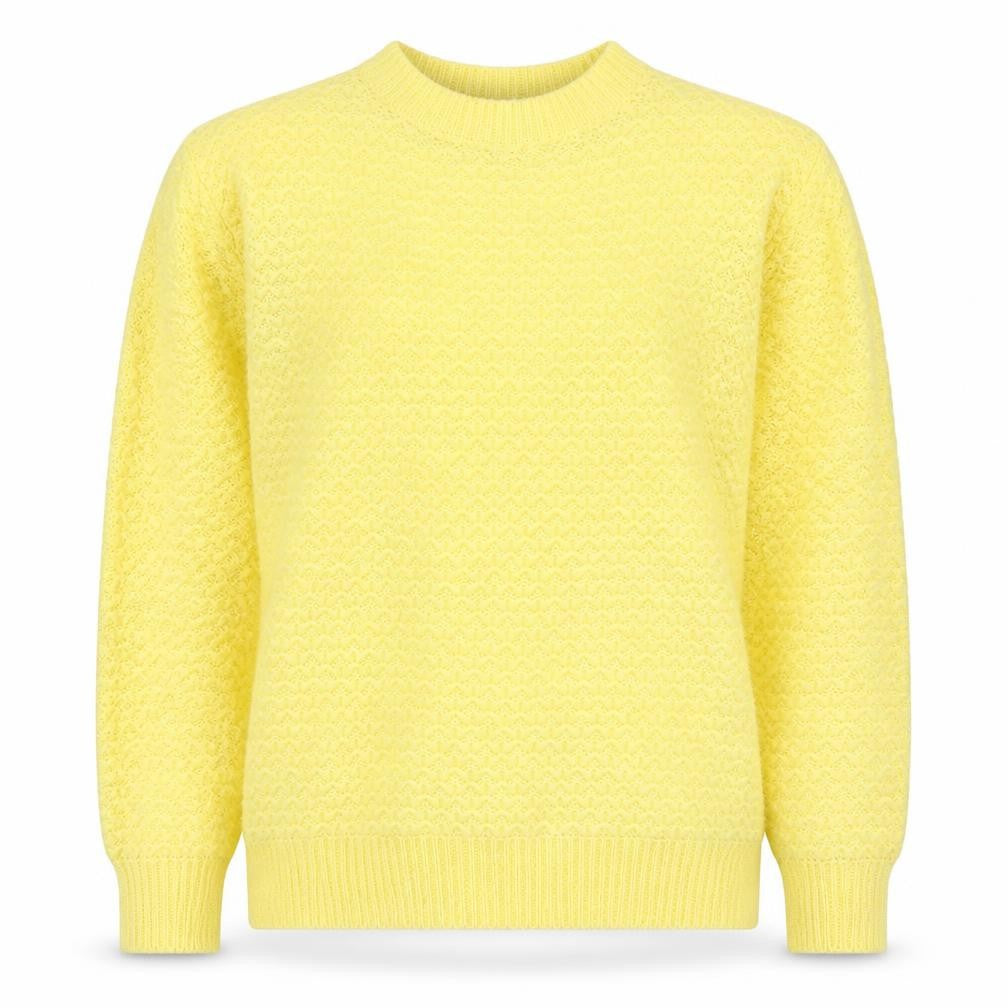 M&S Women Yellow XS Mohair Wool Blend Crew Neck Raglan Jumper
