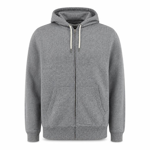 Marks and Spencer Men Grey L Full Zip Hooded Cotton Fleece Hoodie