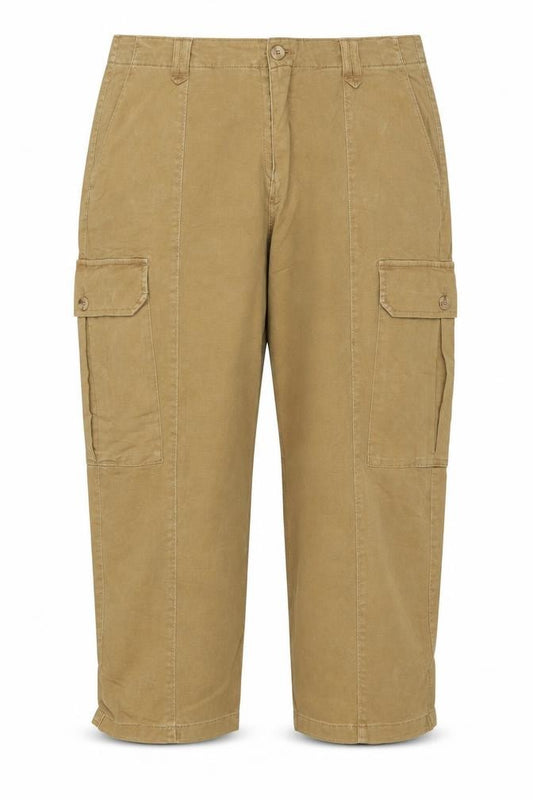 Marks & Spencer Women Beige Cargo Trousers Size 18 Short Cotton Stretch