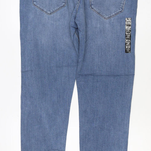 M&S Men’s Blue 34W 29L Slim Fit Light Wash Stretch Jeans