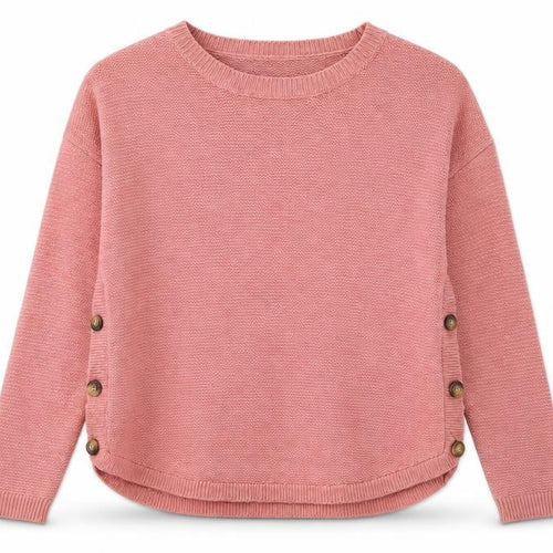 Fat Face Women’s Pink UK 10 Button Side Knit Pullover Jumper