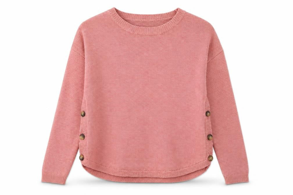 Fat Face Women’s Pink UK 10 Button Side Knit Pullover Jumper