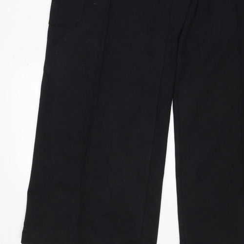 Marks and Spencer Women Black Size 12 Regular Cargo Trousers Drawstring