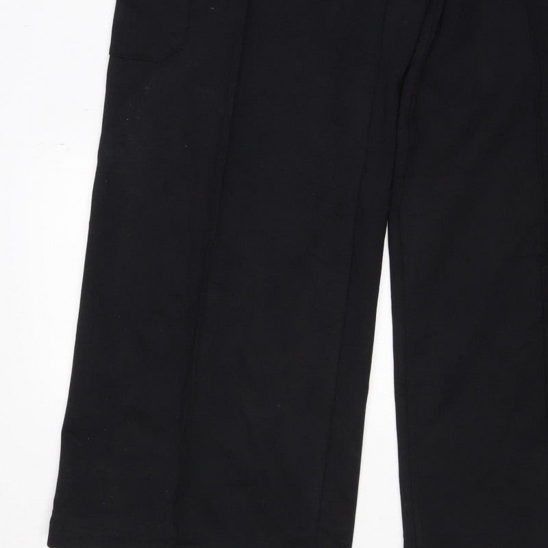 Marks and Spencer Women Black Size 12 Regular Cargo Trousers Drawstring