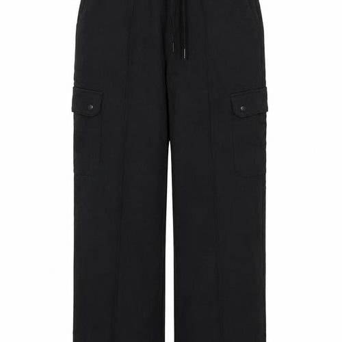 Marks and Spencer Women Black Size 12 Regular Cargo Trousers Drawstring
