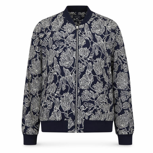 Joules Women Navy Floral Bomber Jacket UK 10 Zip Lined
