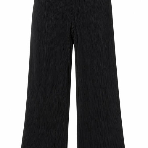M&S Women’s Black UK 10 Long Pleated Wide-Leg Elastic Waist Trousers