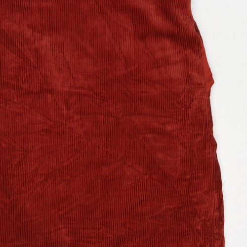 Oliver Bonas Women’s Red UK 8 Corduroy A-Line Long Sleeve Dress